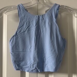 Athleta Sky Blue Crop Tank with High Scoop Neck